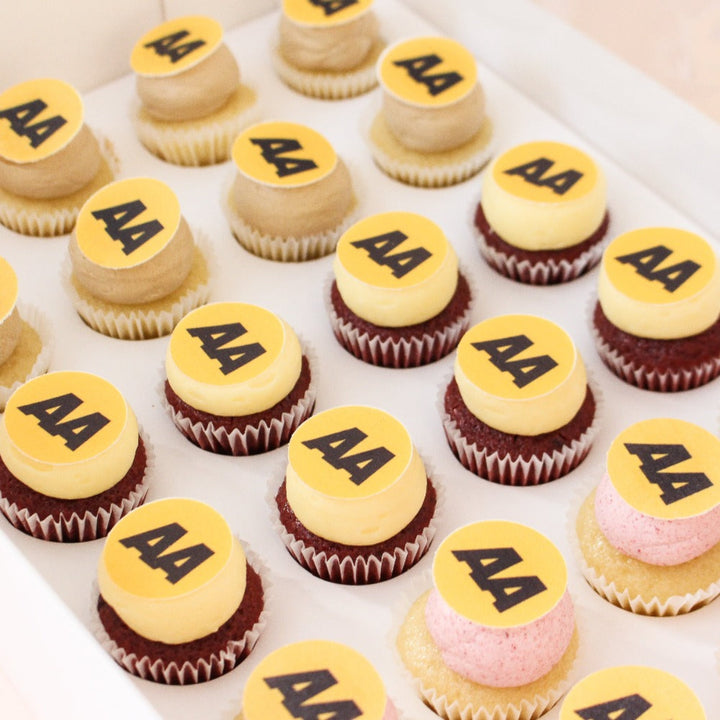 Mini branded logo cupcakes – corporate events – Sweet Talk Auckland