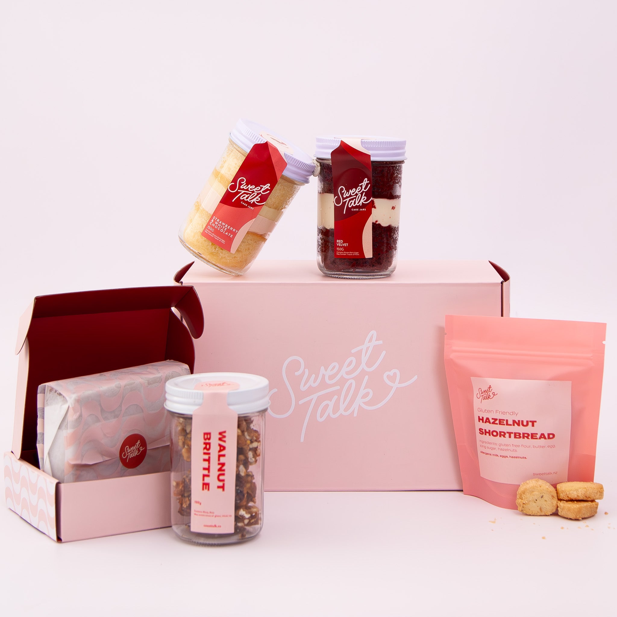 Gift Box 1 – Cake Jars, Chocolate Brownie, Walnut Brittle & Shortbread – Sweet Talk Auckland