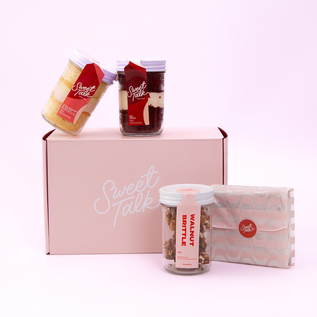 Gift Box 3 – Cake Jars, Chocolate Brownie & Walnut Brittle – Sweet Talk Auckland