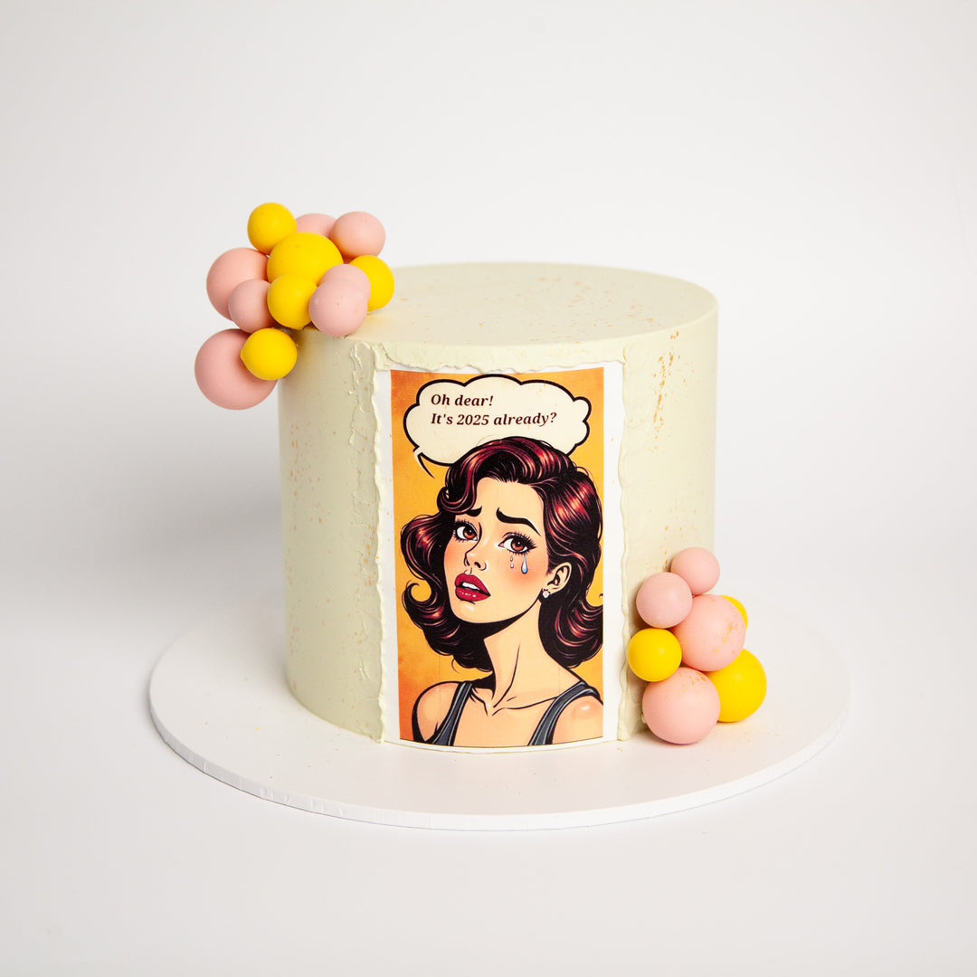 Themed bubble edible image cake – available in vegan / GF – Sweet Talk Auckland