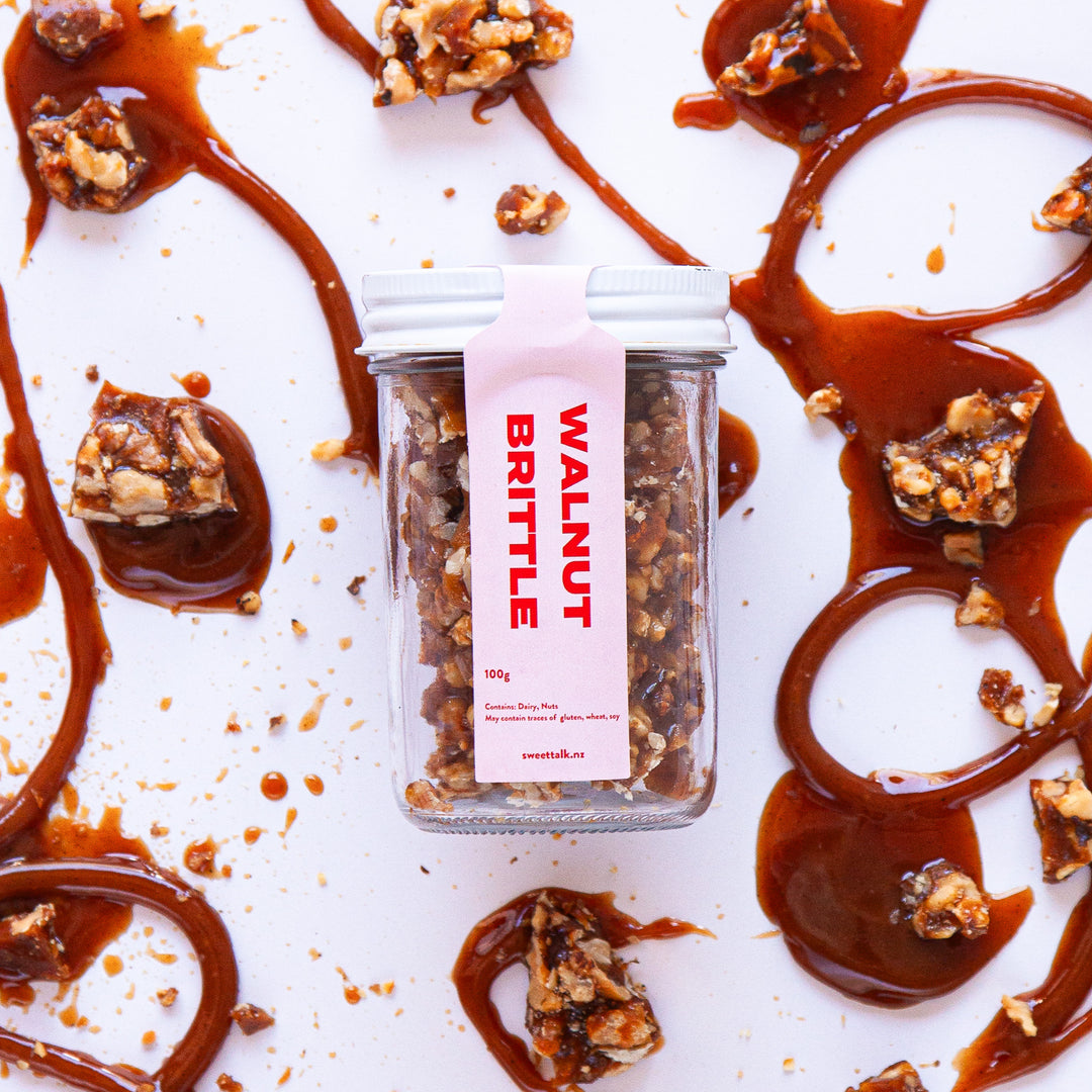Walnut Brittle Jar – Caramel & Sea Salt – Sweet Talk Auckland