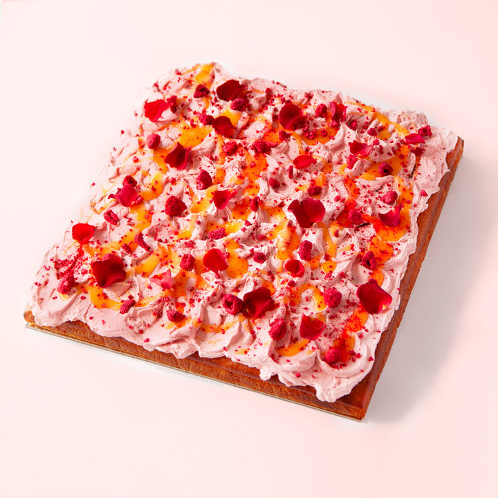 Large lemon and raspberry slab cake – Sweet Talk Auckland