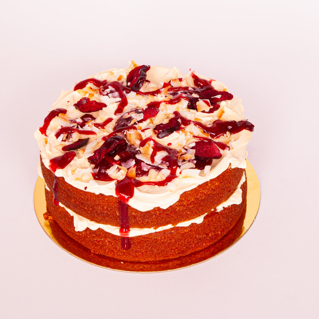 Cherry, plum and coconut cake – gluten free option – Sweet Talk Auckland