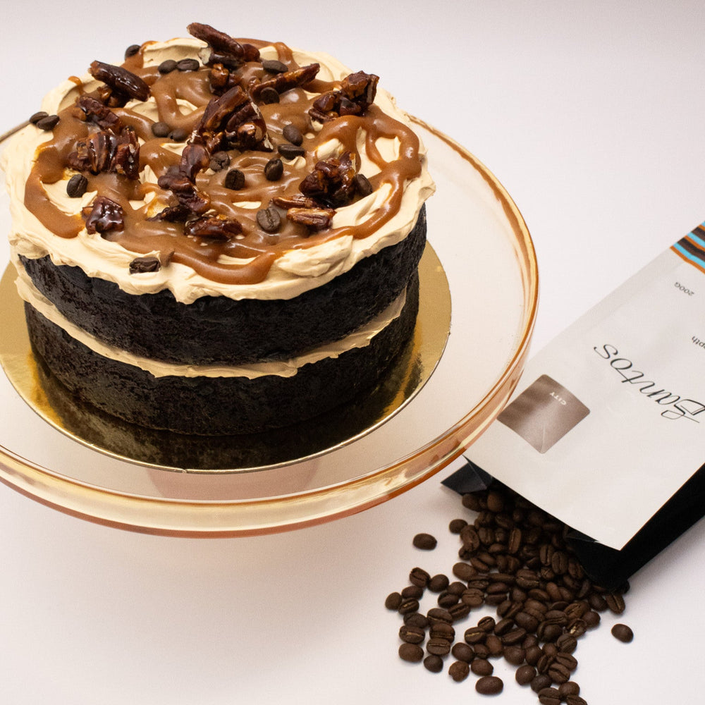 Espresso chocolate and candied pecan cake with salted caramel – Sweet Talk Auckland