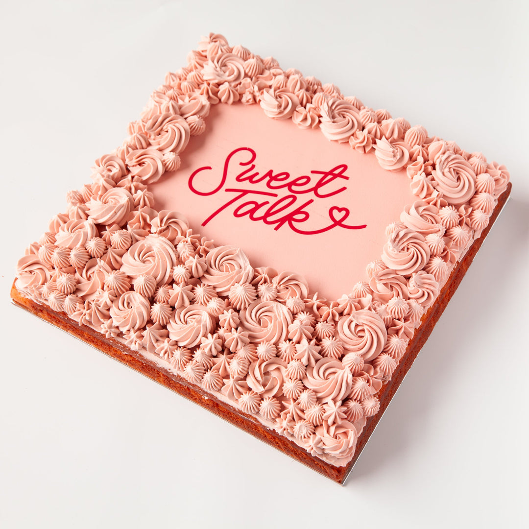 Big slab cake with custom edible image, available in multiple flavours.