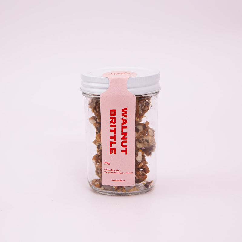 Crunchy caramelised walnut brittle with a hint of sea salt.